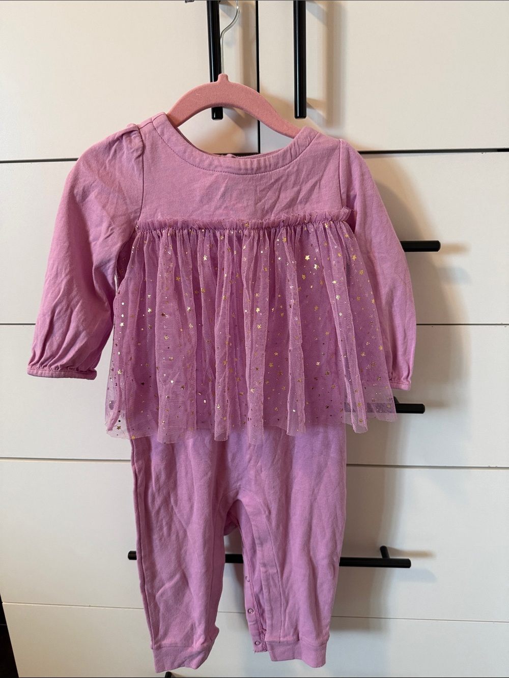 GAP Pink Tulle Star Trim Baby One-Piece